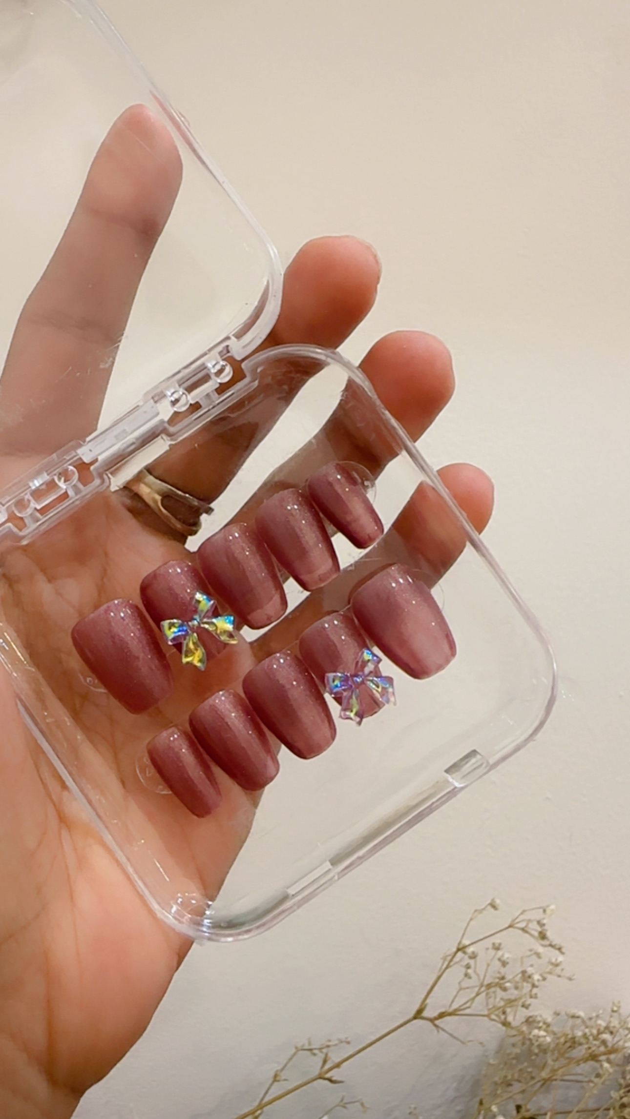 Handcrafted press-on nail design