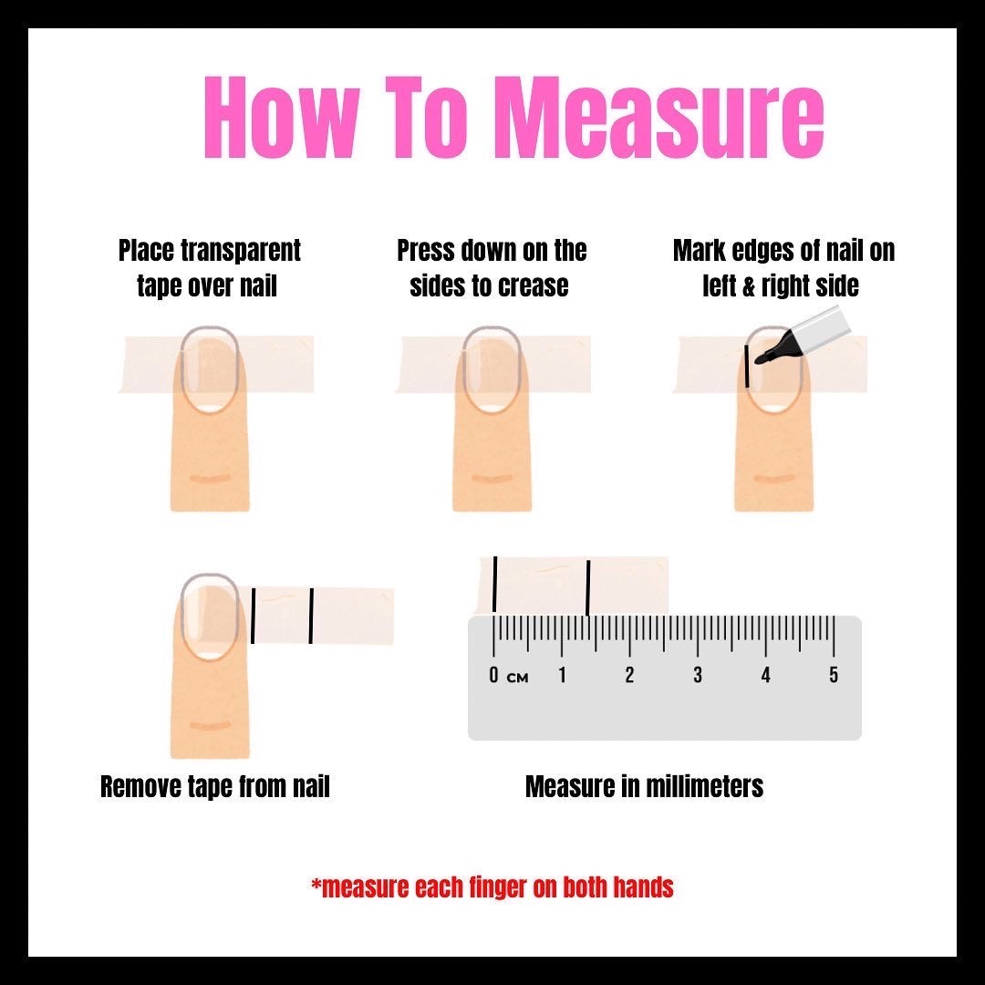How to measure your nails using the tape method